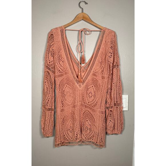 Jen’s Pirate Booty Jasmine Crochet Mini Dress in Clay Lace XS - Picture 2 of 11